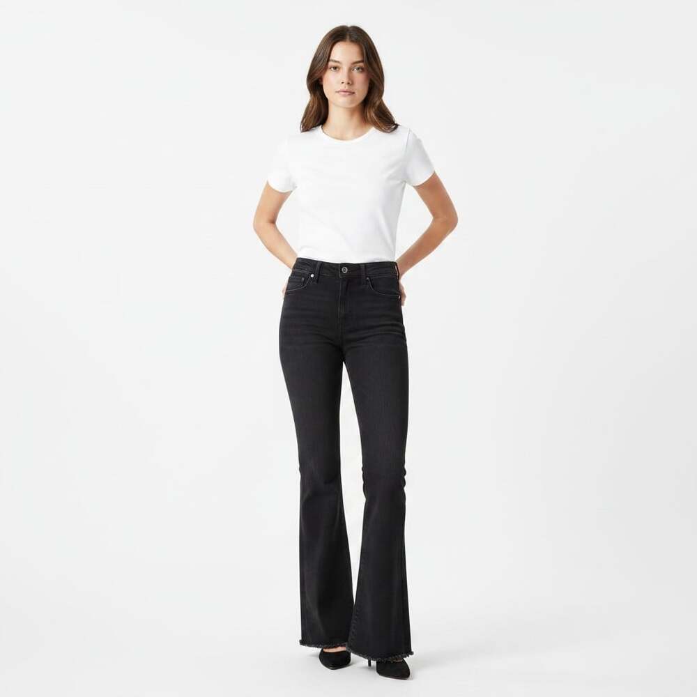 MOTHER The Hustler Ankle Fray Jeans Black Not Guilty Faded High Rise Size 24